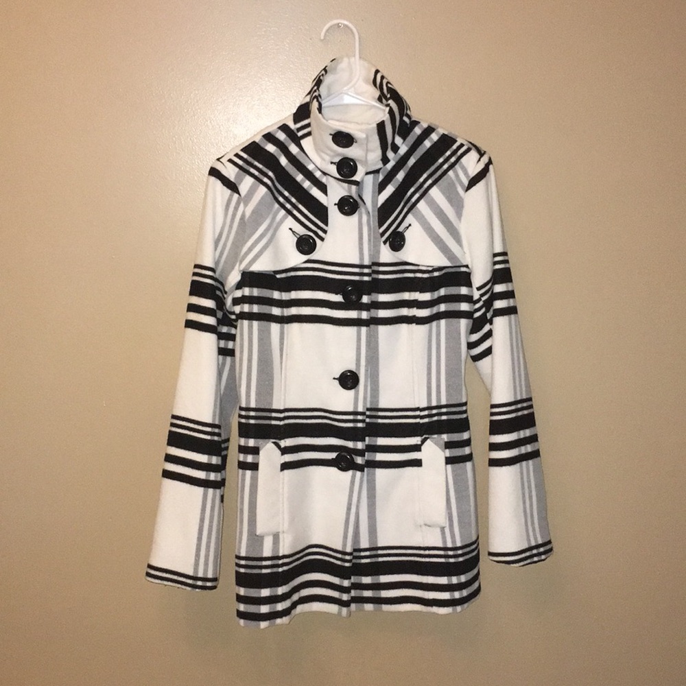 Black And White Pea Coat